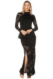 Keepsake The Label - Star Crossed Lace Gown - Black - Front