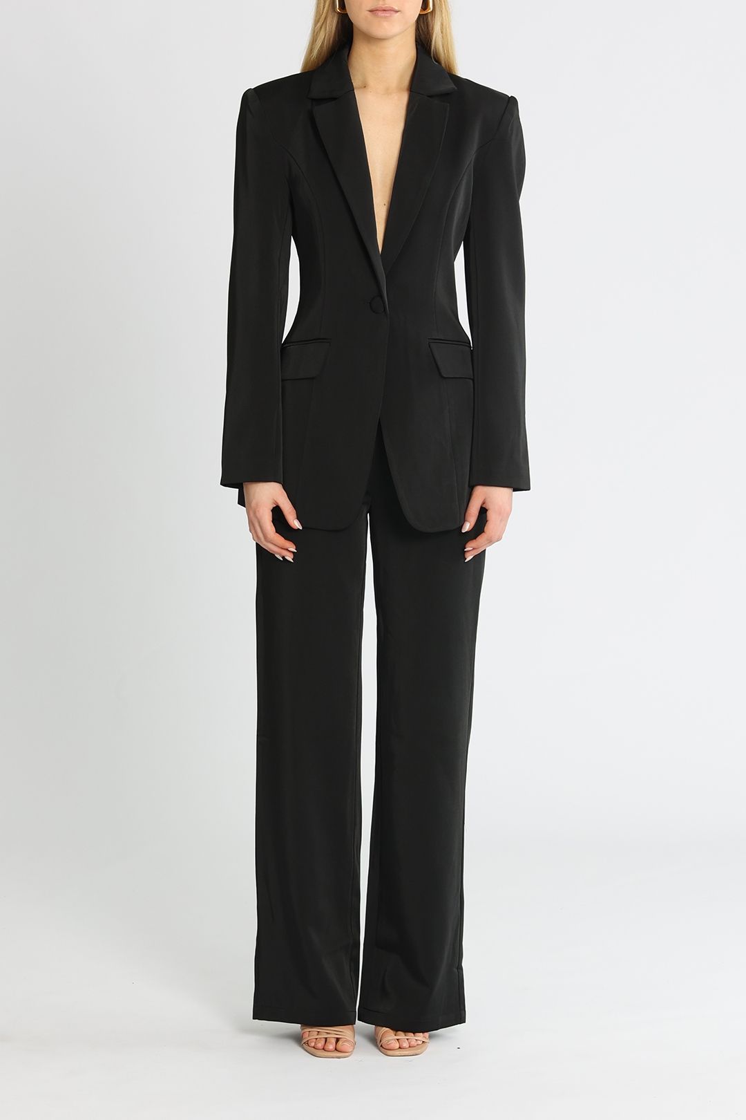 Kianna Sienna Blazer and Pant Set Black