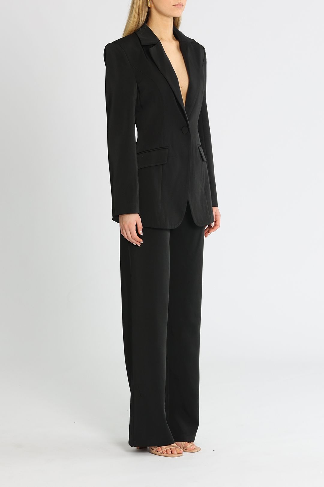 Kianna Sienna Blazer and Pant Set Black Suit