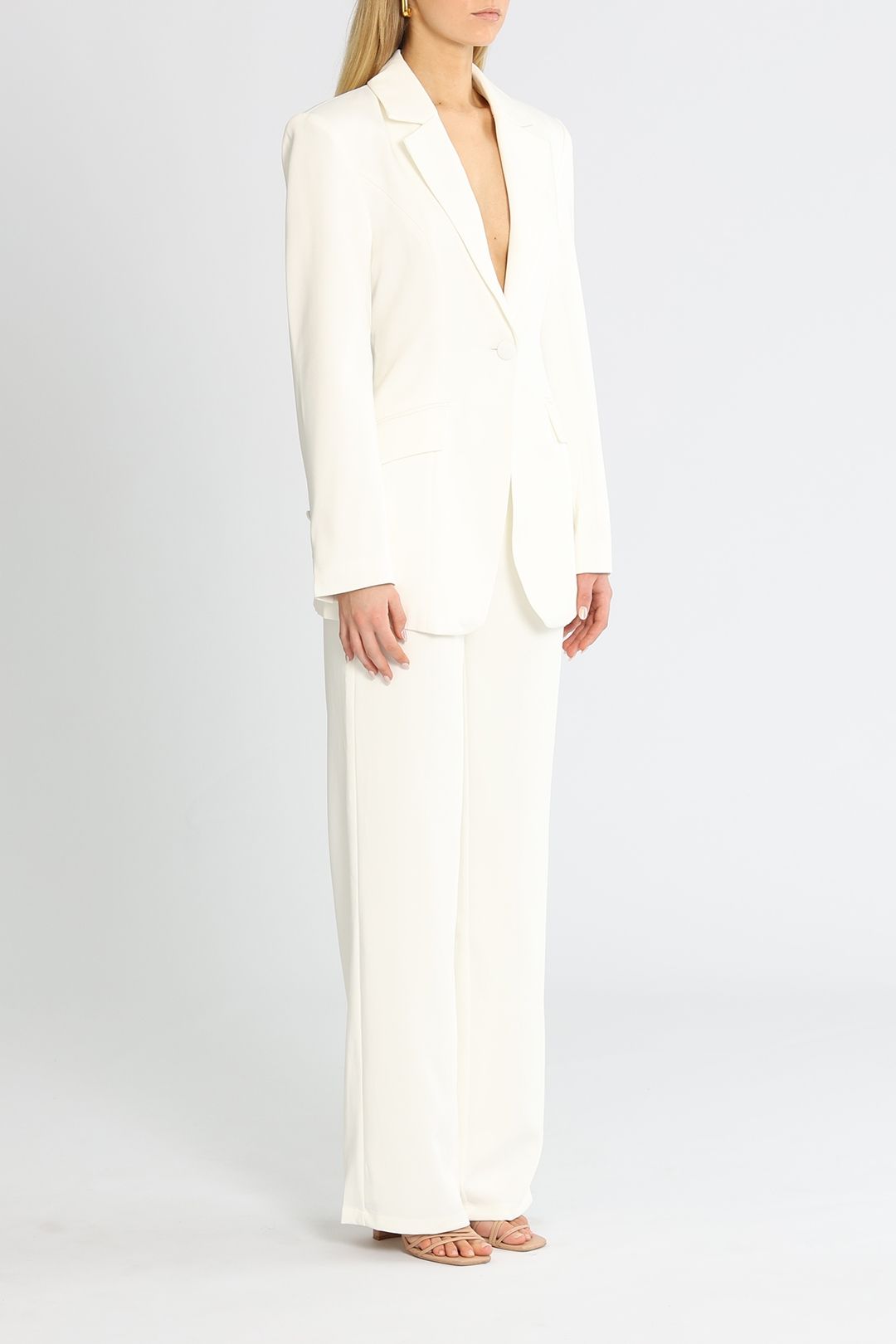 Kianna Sienna Blazer and Pant Set Ivory White