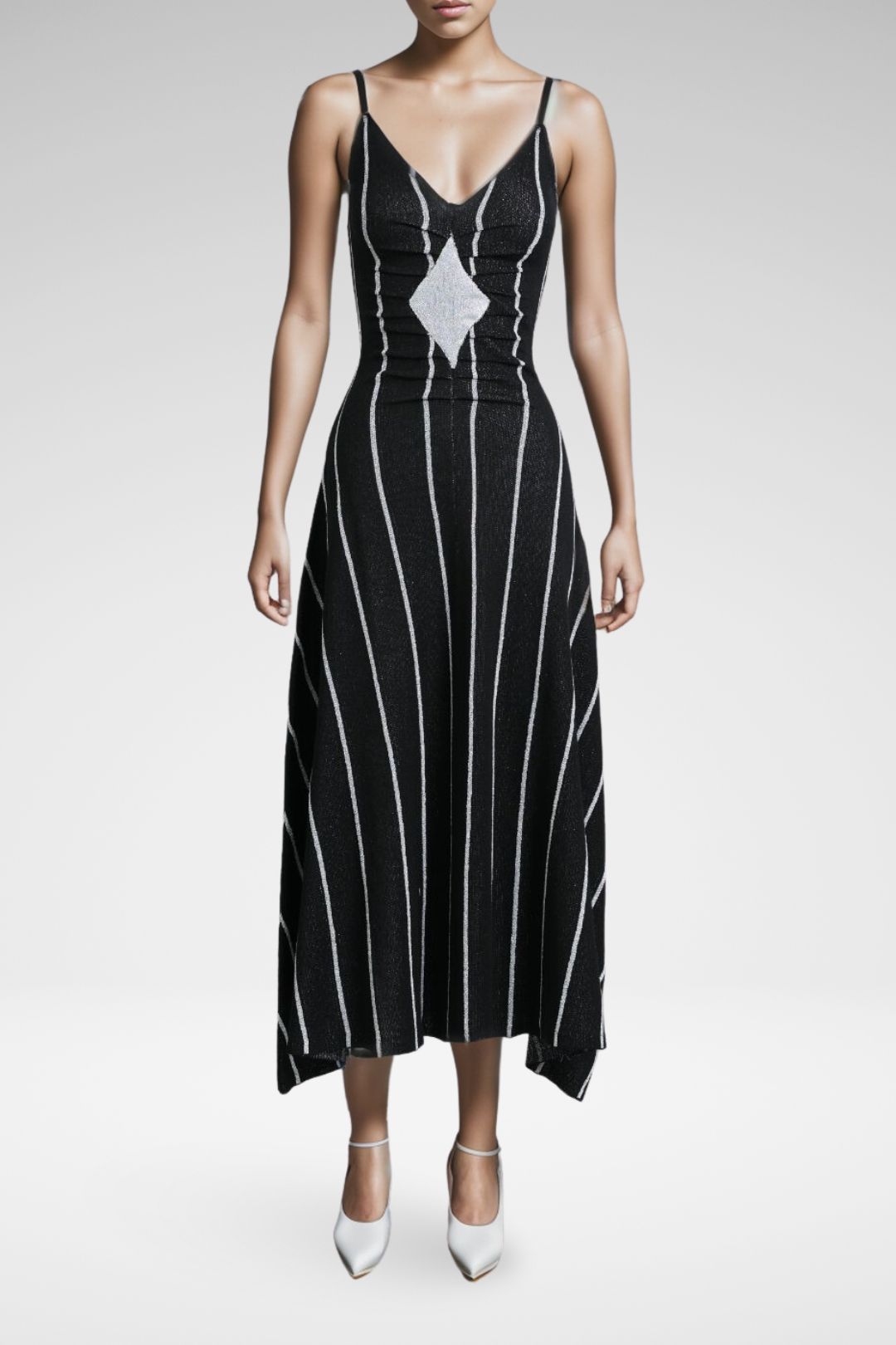 Black and hotsell silver striped dress