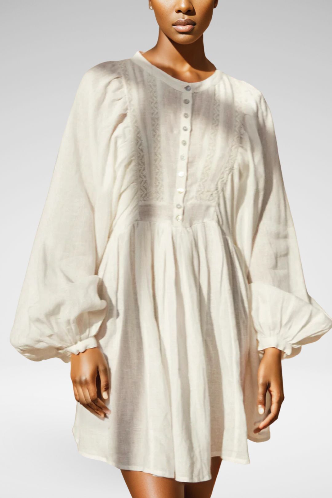 Forever u lace mini dress with bell sleeves in white cheap