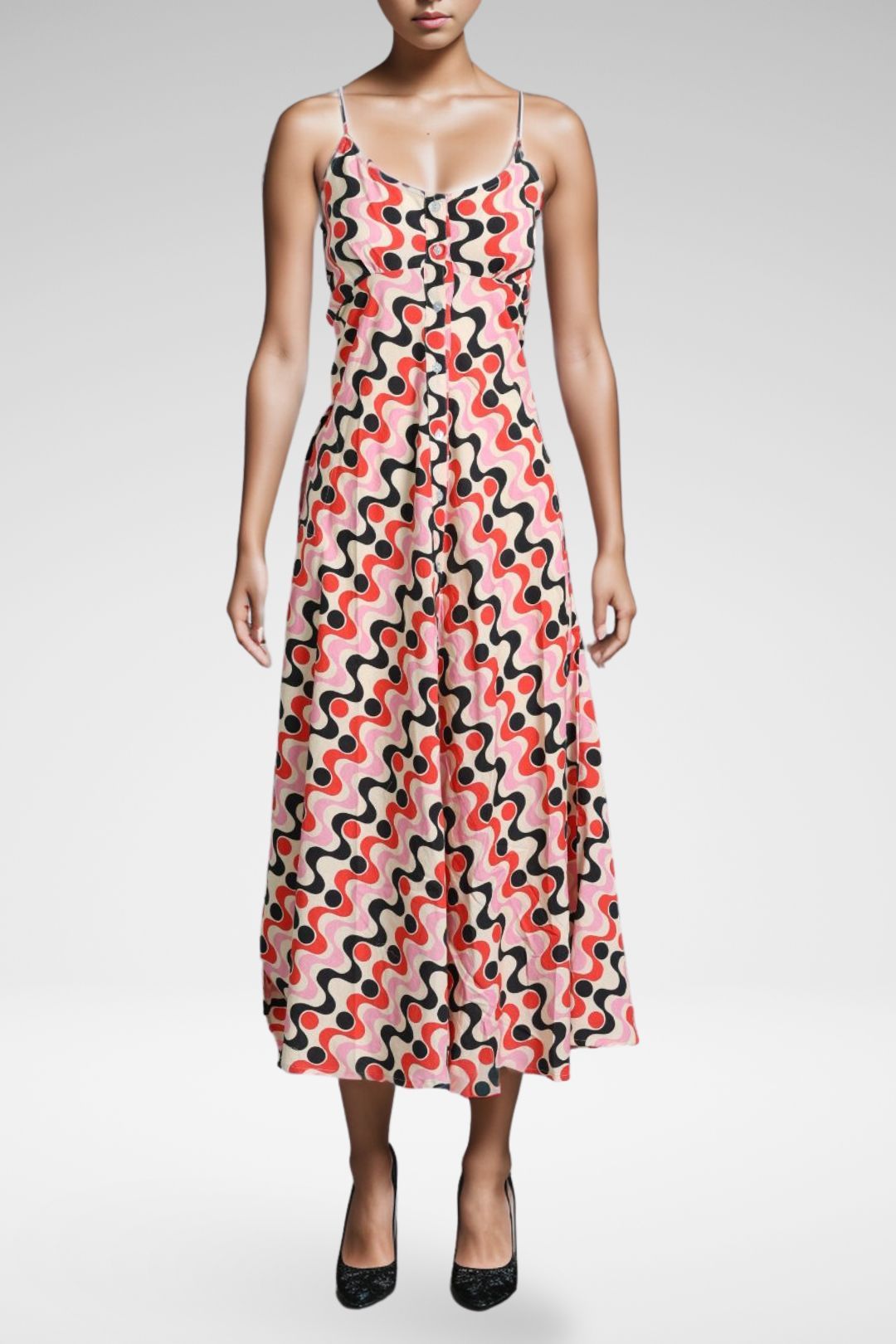 Pink spaghetti strap maxi outlet dress