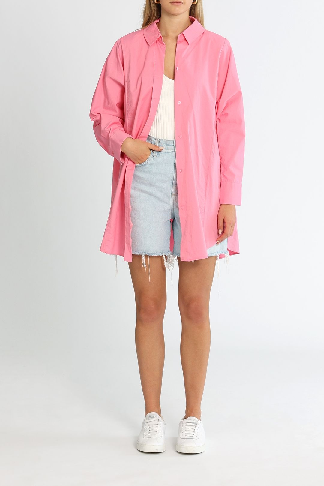 pink shirt with rose