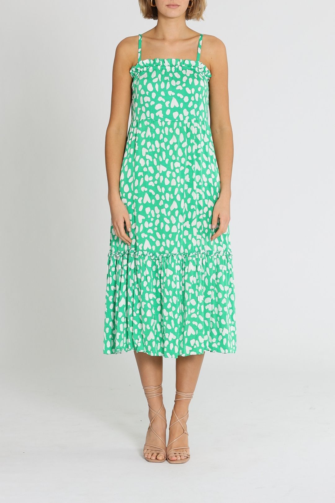 KITRI Amaya Heart Dress Green