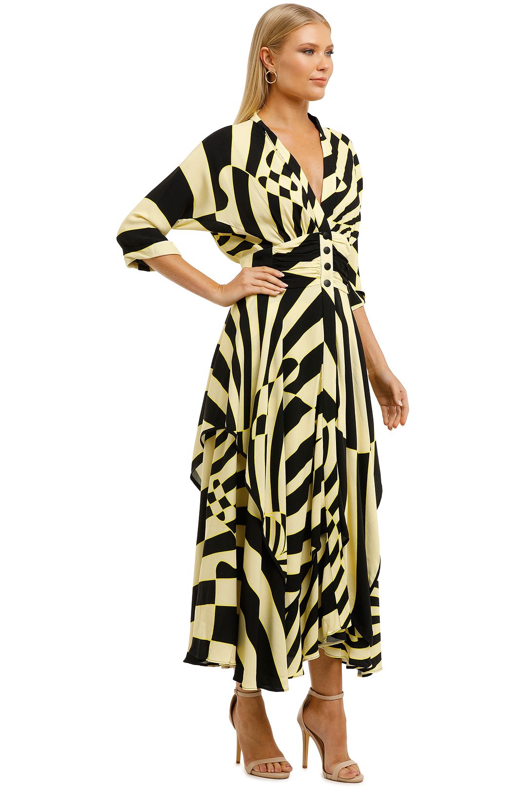 KITX-Stripes-Handkerchief-Shirt Dress-Zebra Print-Side