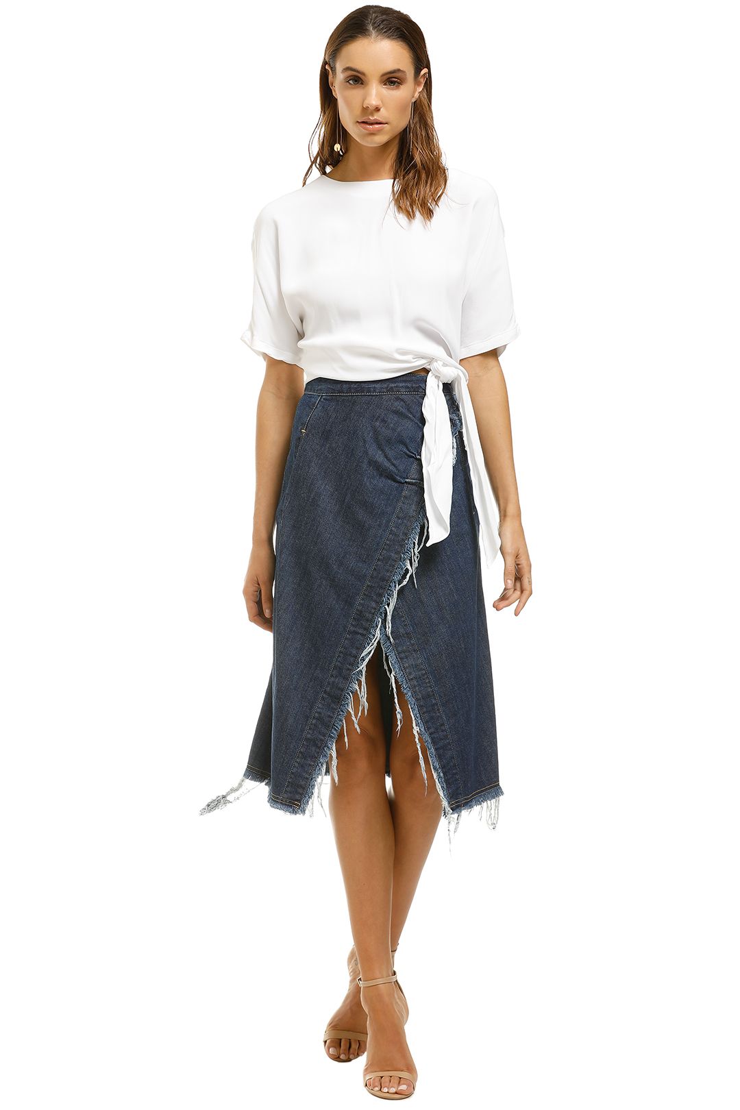 Country road denim deals wrap skirt