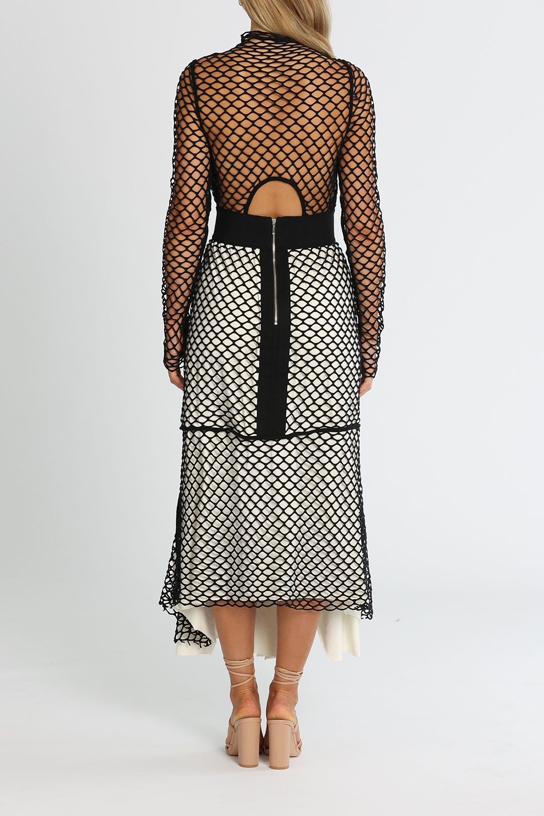 Black net cheap midi dress