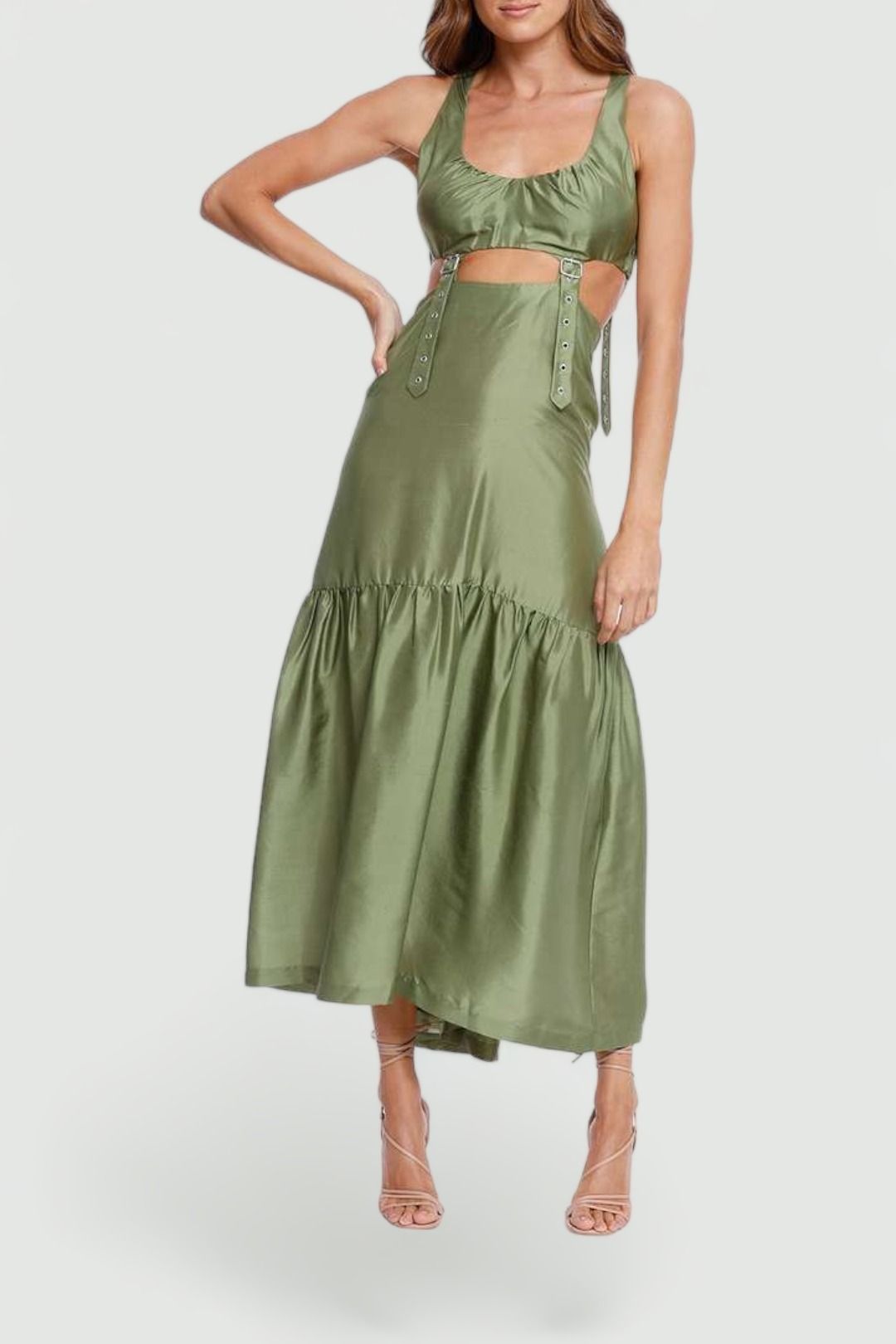 KITX Suspended Dress Moss Green Front