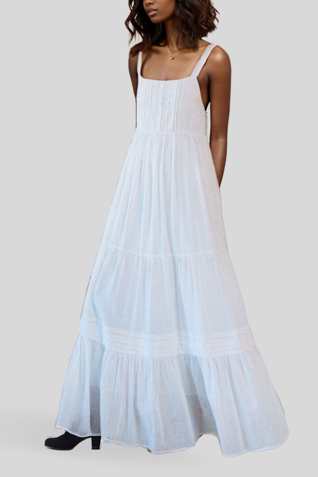 Todos Lace Maxi Dress White