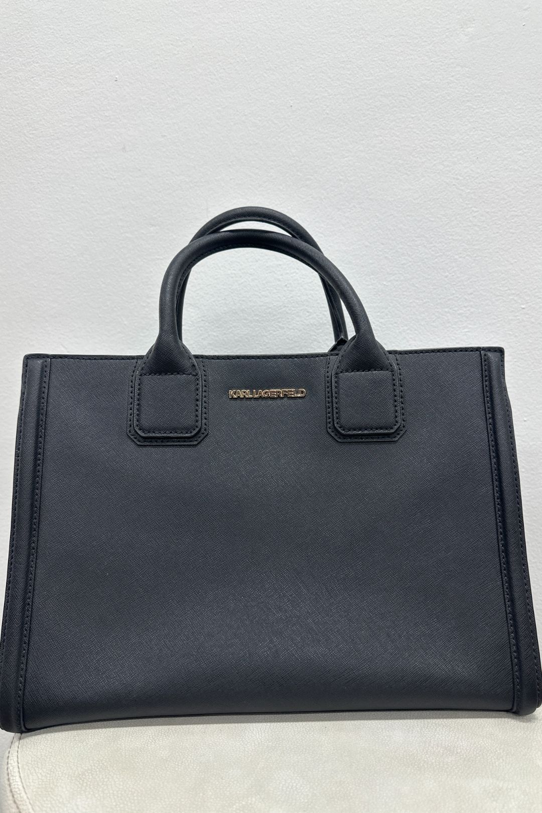 Black K/Klassic Faux Leather Tote Bag 