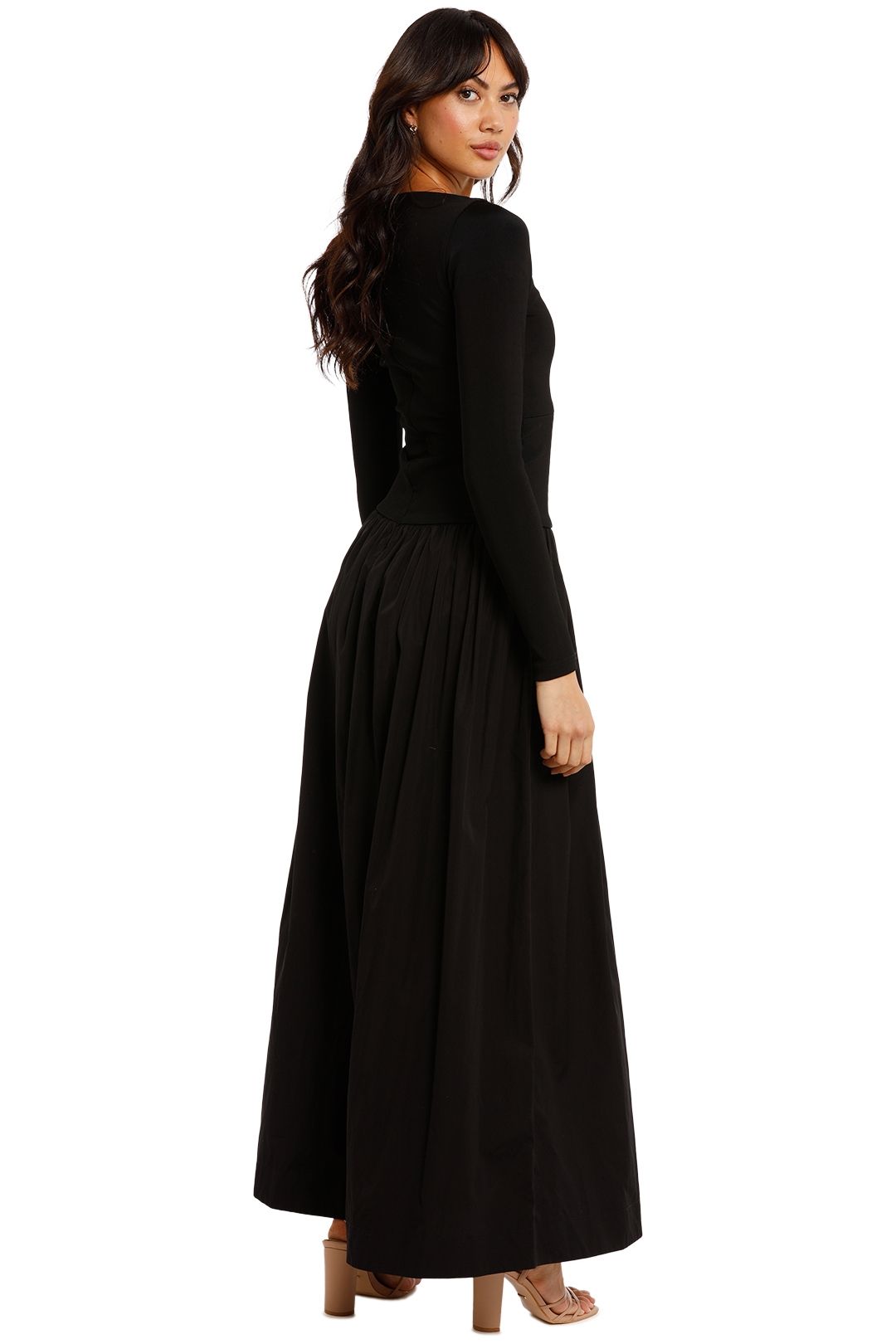 Long black cotton maxi dress store
