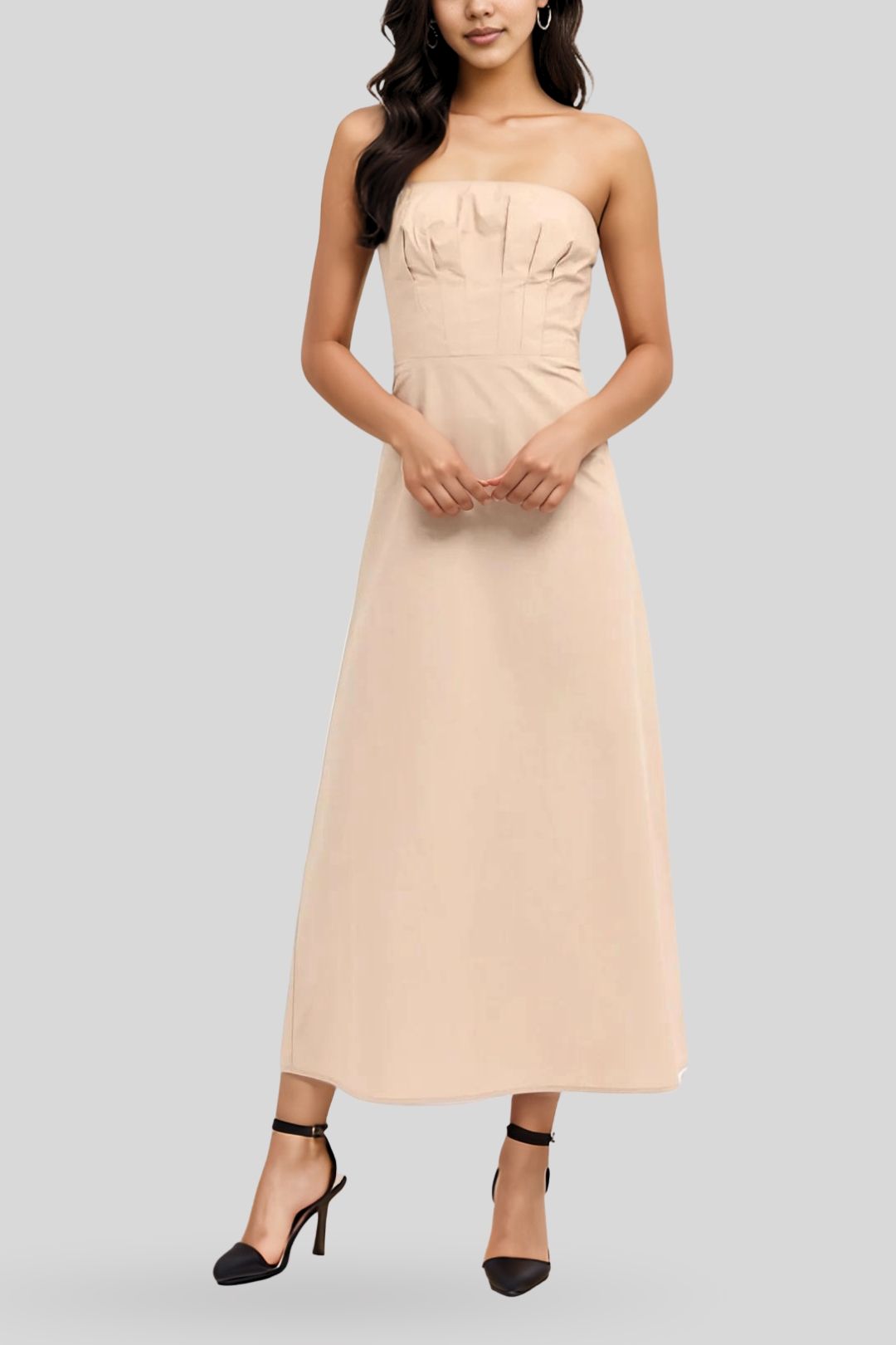Hire Poplin Strapless Dress Oat Kookai GlamCorner