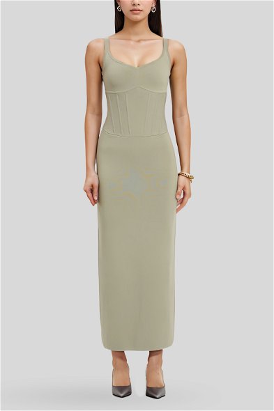 kookai fanfare midi dress KOOKAI FANFARE GREEN MIDI DRESS SIZE 40-AUS 12