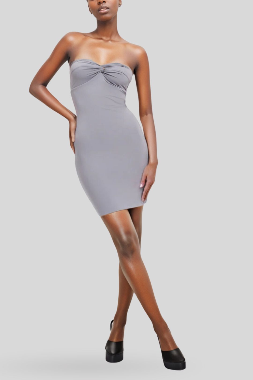 Kookai Leigh Strapless Mini Dress Sterling Grey