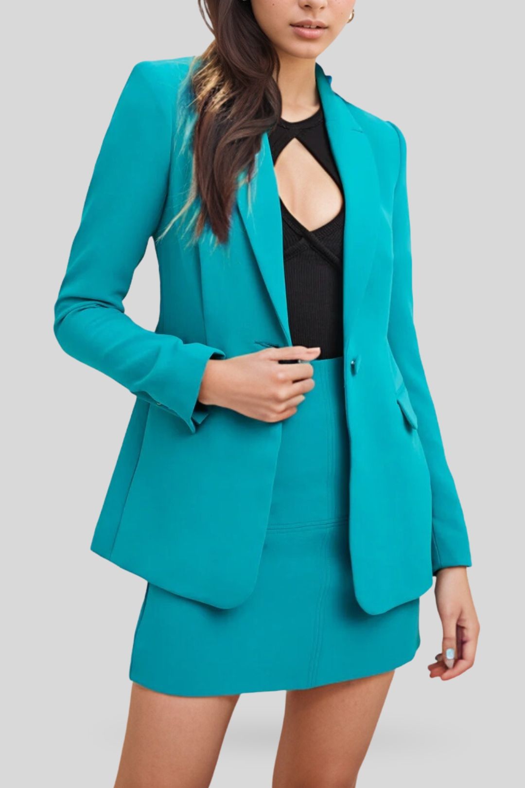 Kookai Lux Tuck Blazer - Teal