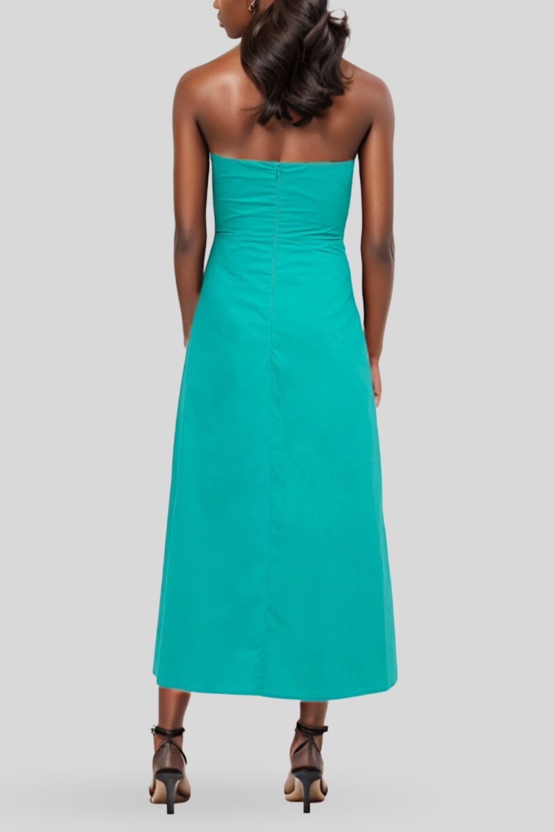 Hire Poplin Strapless Dress Teal | Kookai | GlamCorner