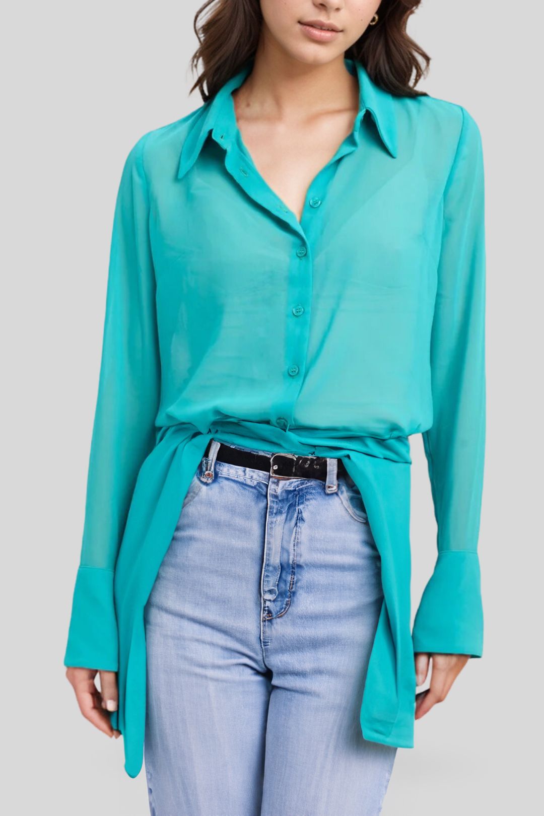 Soild Sheer Shirt main image 0