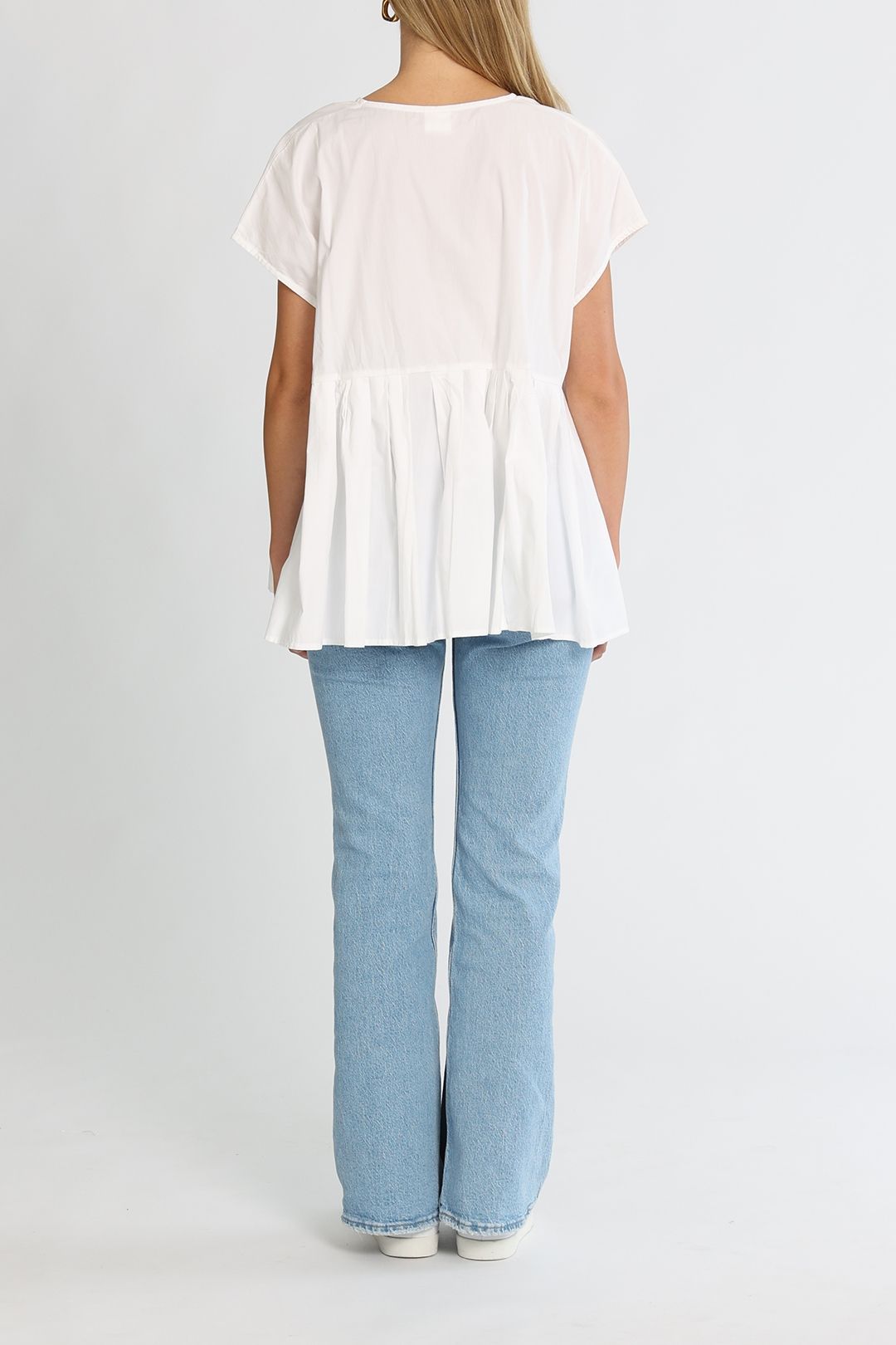 Kowtow Form Short Sleeve Top White Relaxed Fit