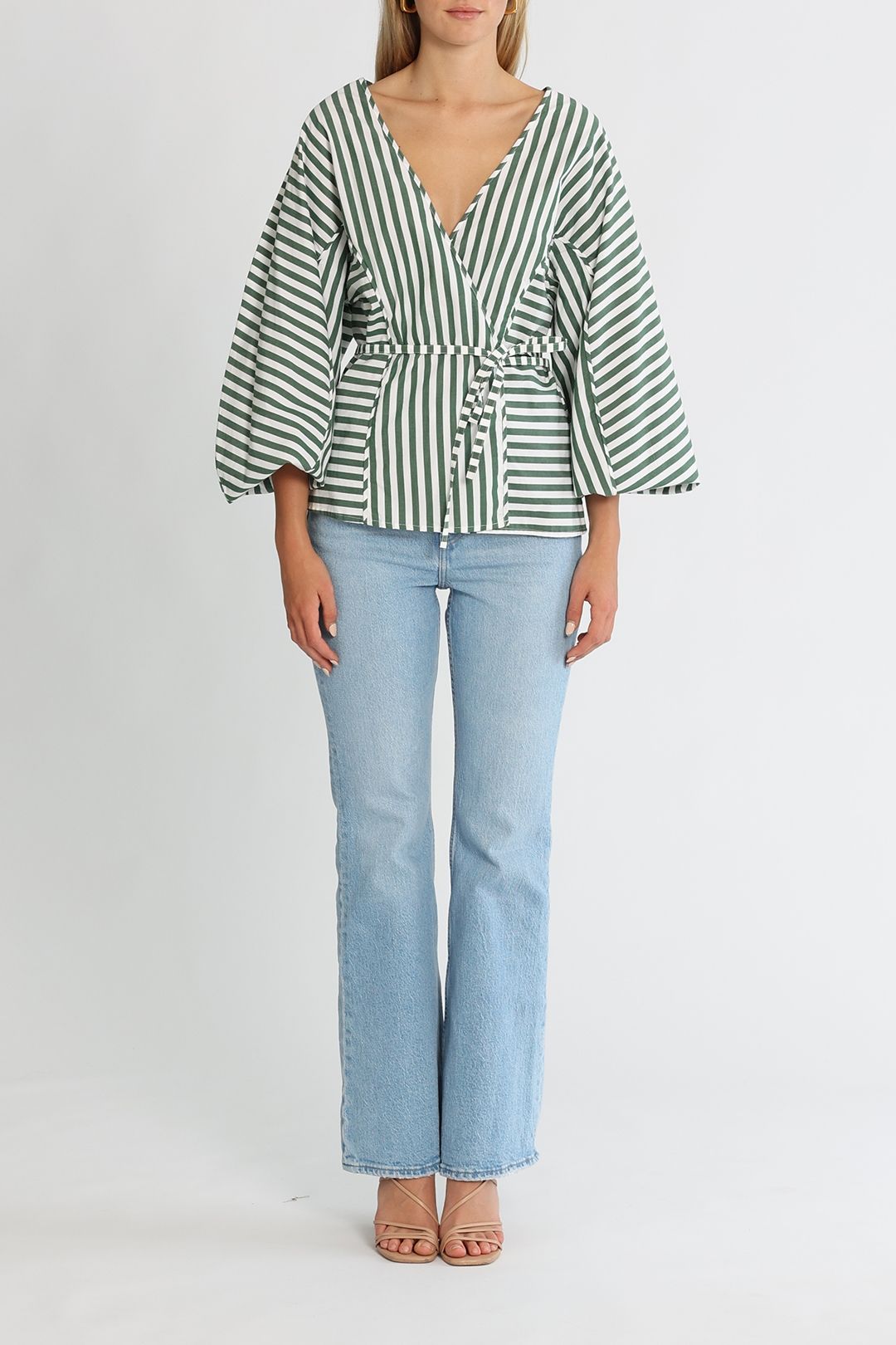 Kowtow Sculptured Wrap Stripe Top