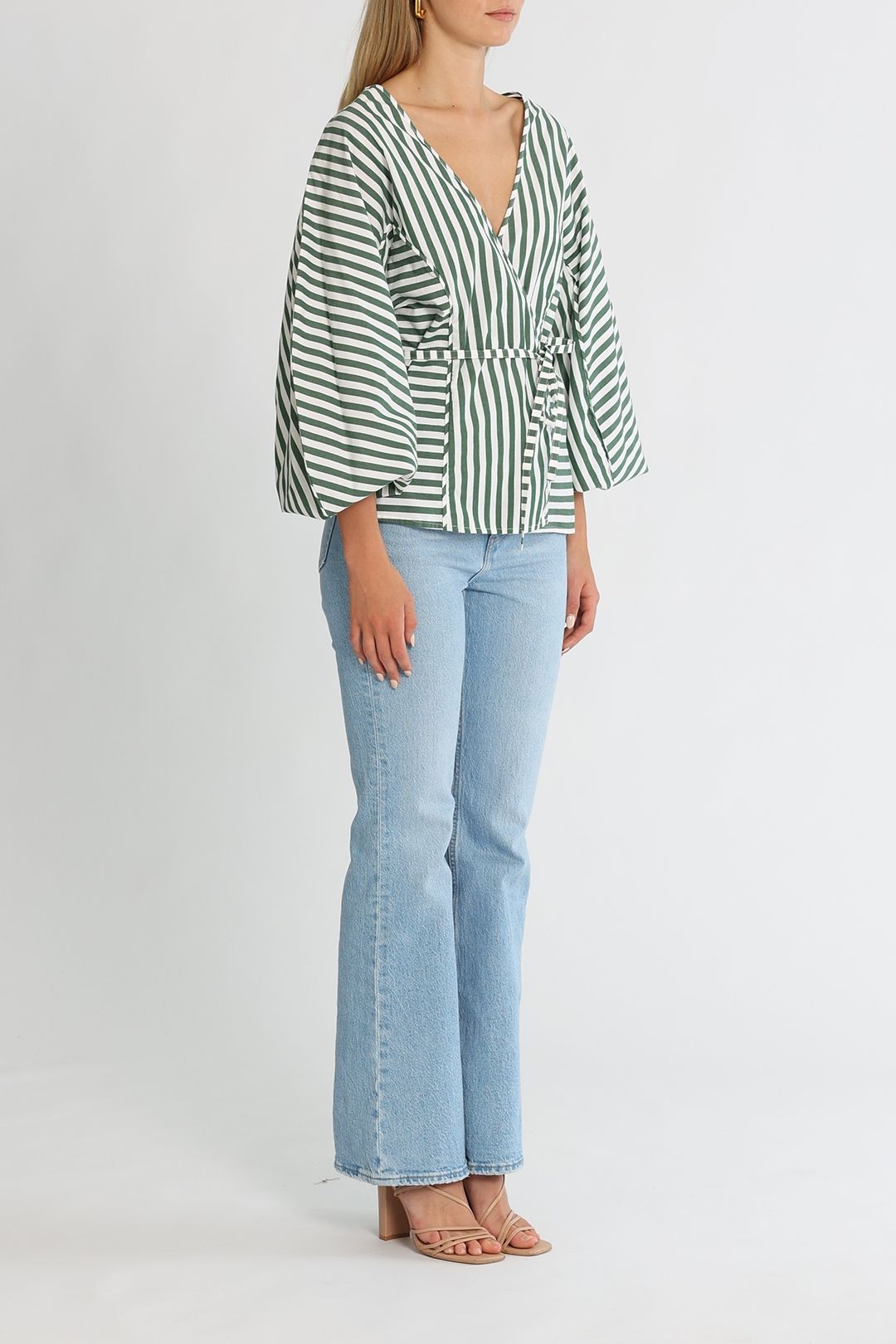 Hire Sculptured Wrap Stripe Top | Kowtow | GlamCorner