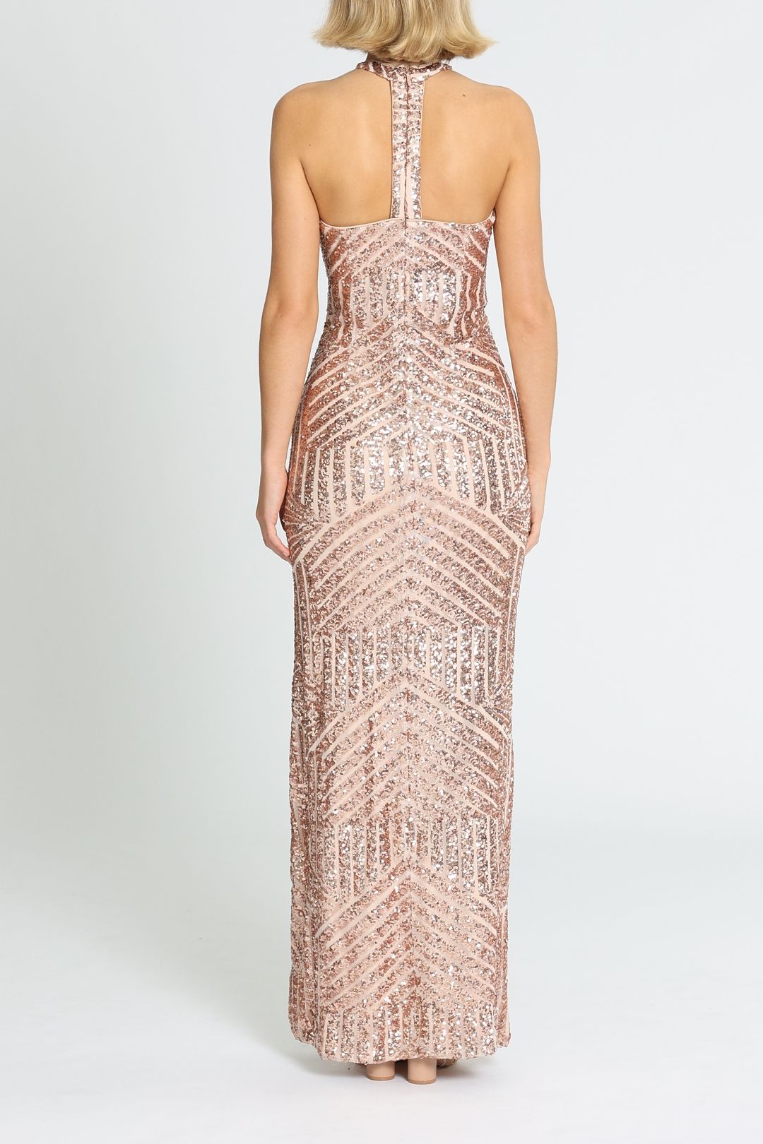 L'Amour Diana Halter Gown Blush Bodycon
