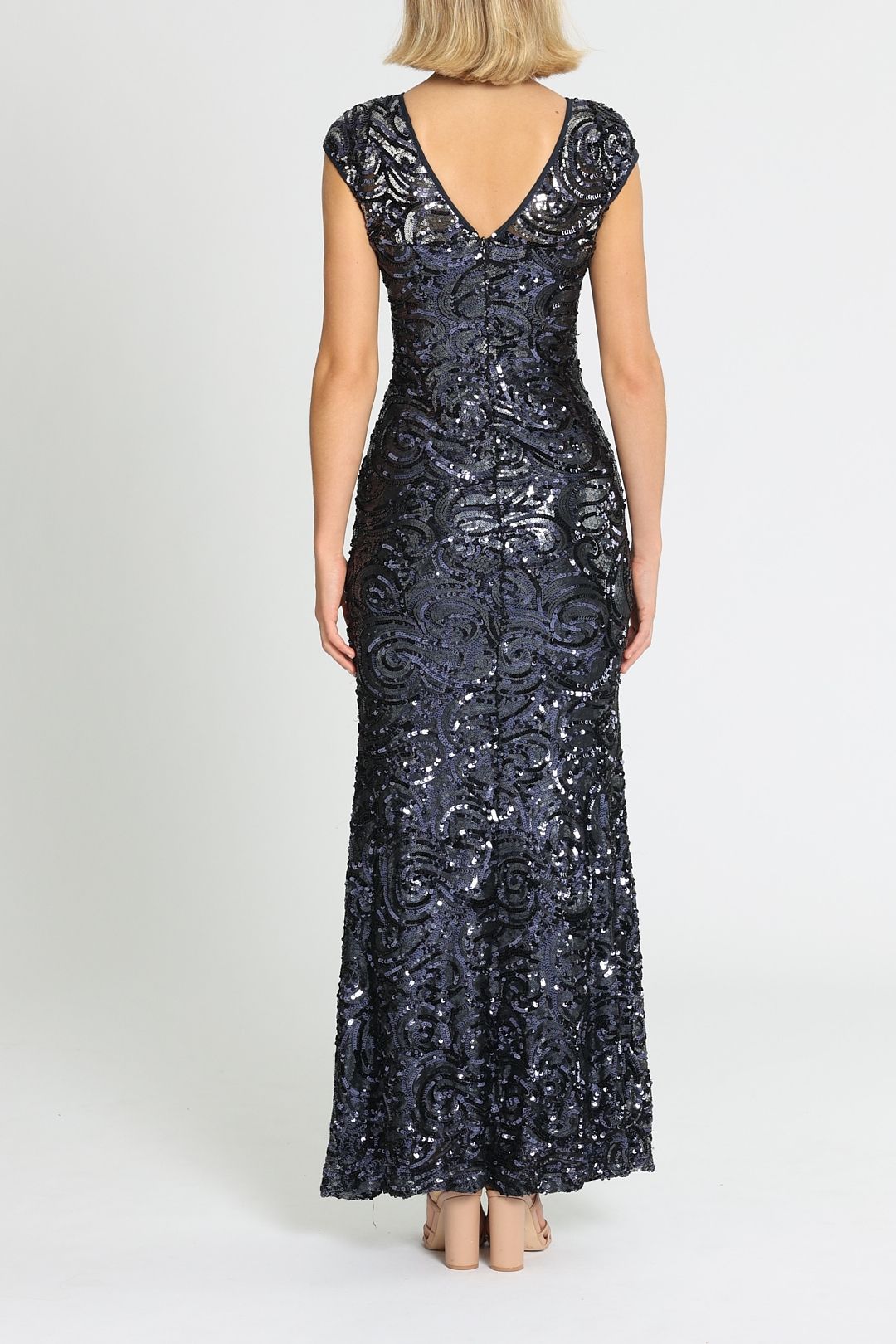 Calvin klein cowl back gown new arrivals