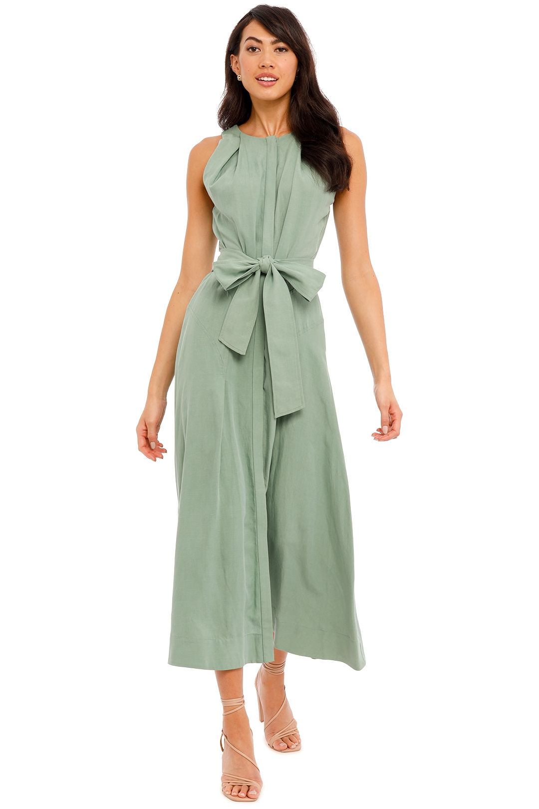 Lantern Dress in Mint Ginger and Smart midi