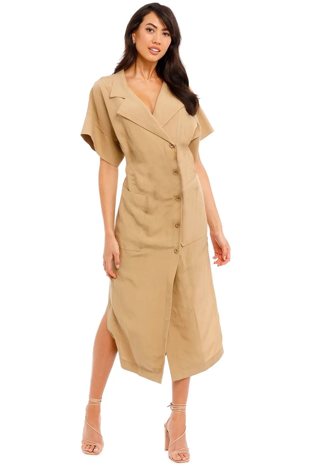 Hire Lantern Wrap Dress in Rattan Ginger and Smart GlamCorner