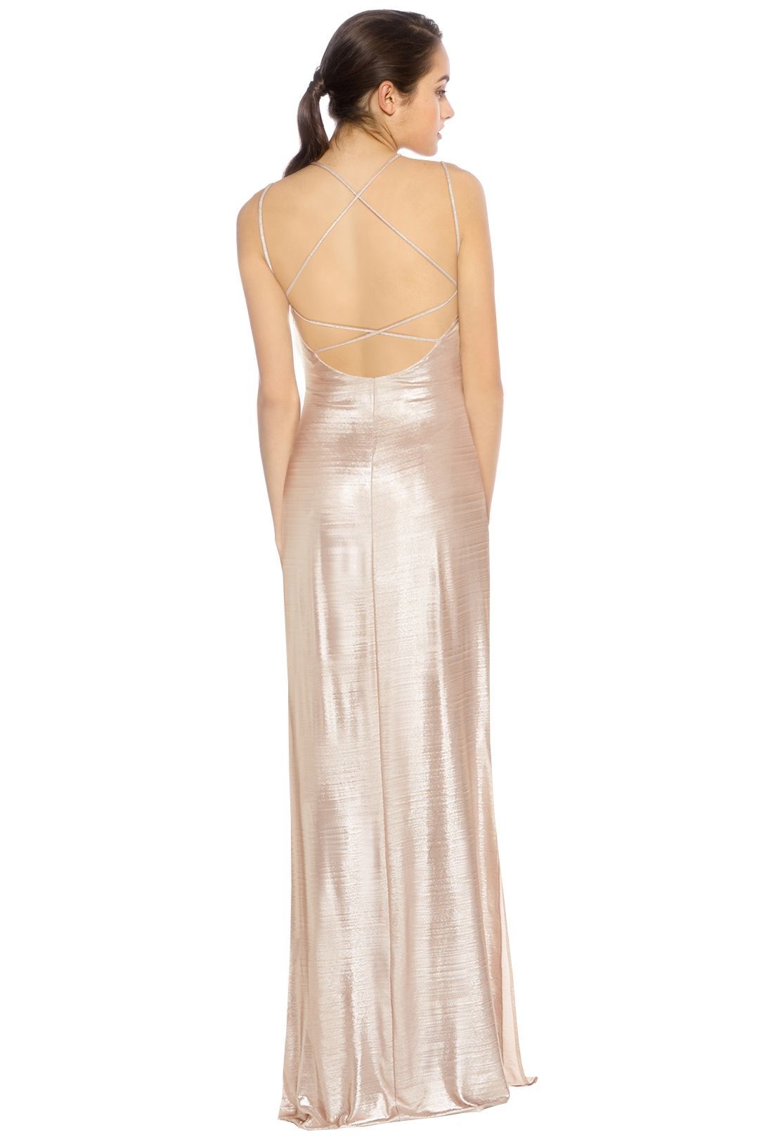 Foil Knit Gown in Blush by Laundry by Shelli Segal for Hire