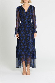 Laundry by Shelli Segal Floral Wrap Dress Navy