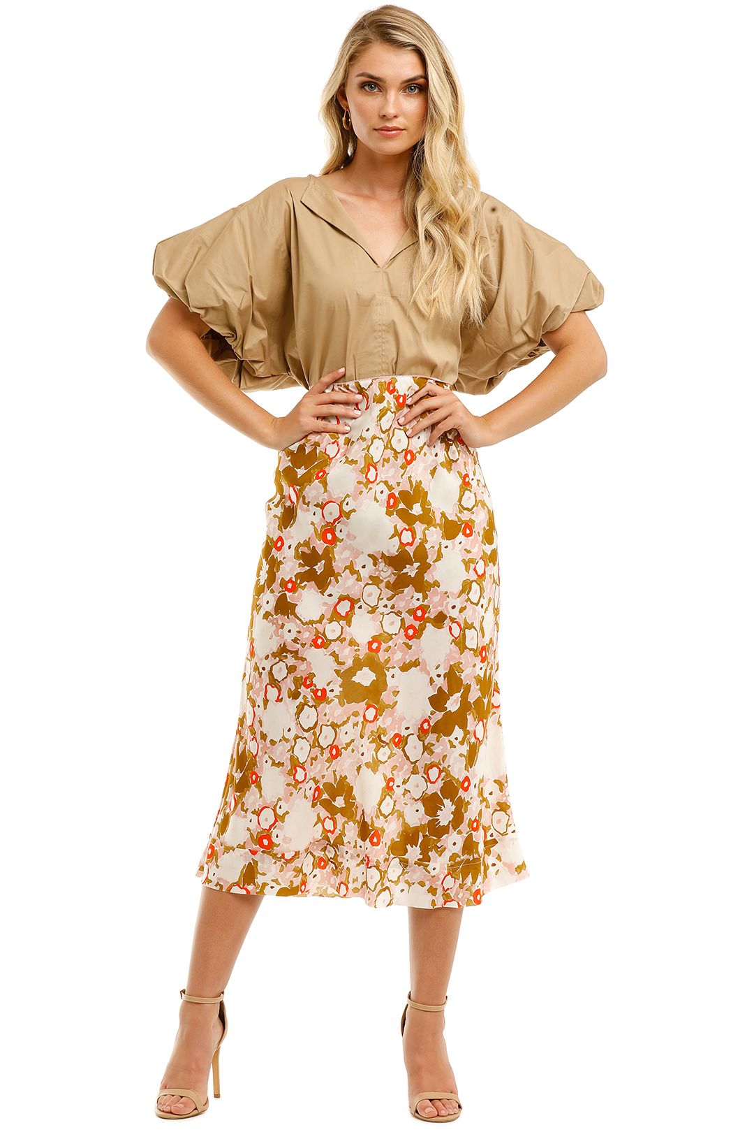 Lee-Mathews-Alice-Puff-Sleeve-Top-Desert-Front