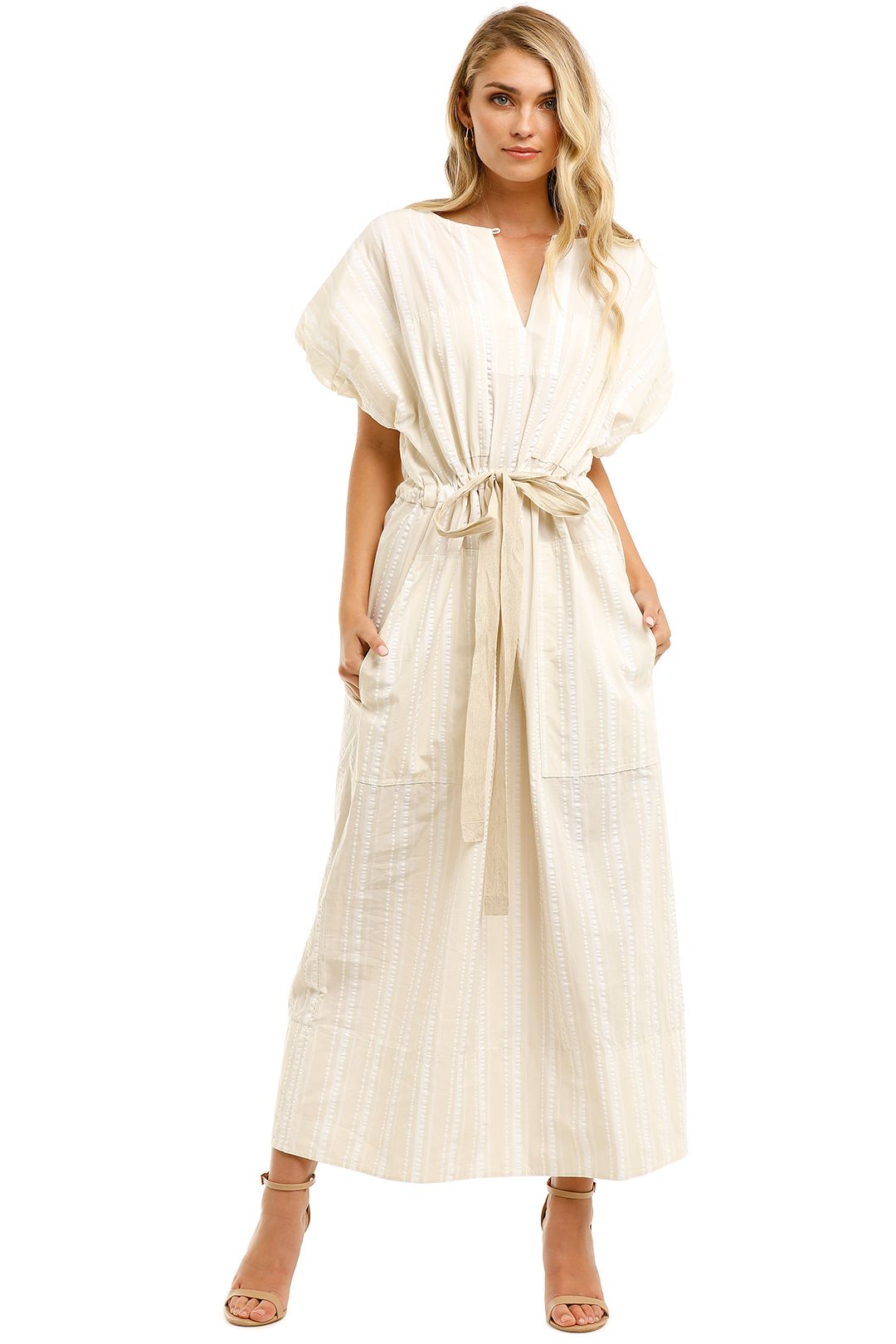 Lee-Mathews-Elka-Puff-Dress-Beige-Front