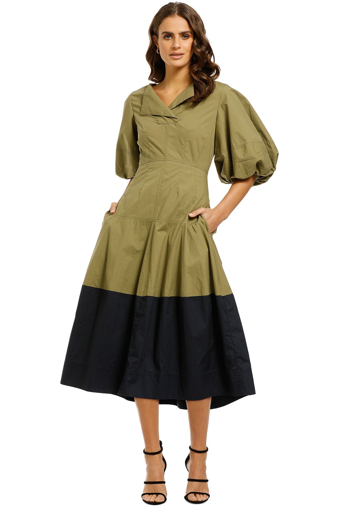 lee mathews green dress Elsie Balloon Sleeve upload-20220613