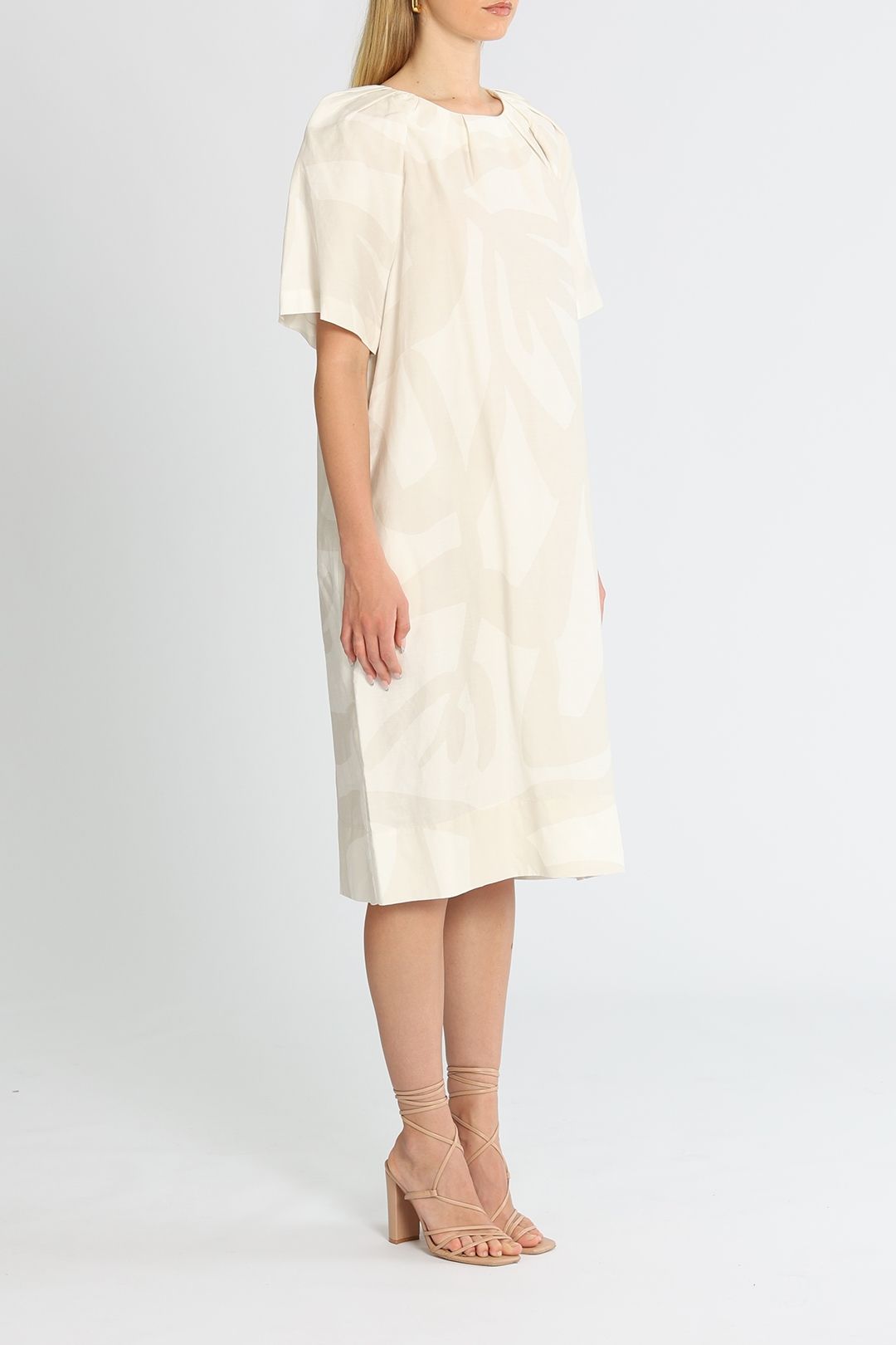 Lee Mathews Alexa Tee Dress Crew Neckline