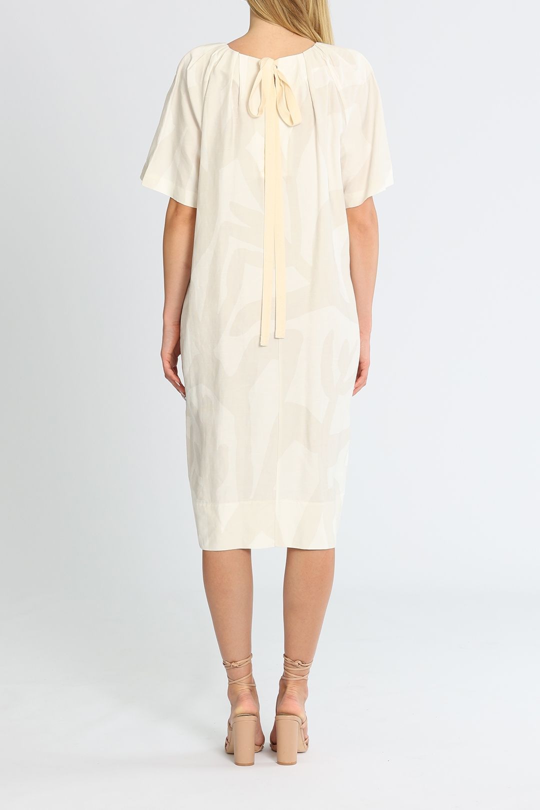 Lee Mathews Alexa Tee Dress Tie Neck