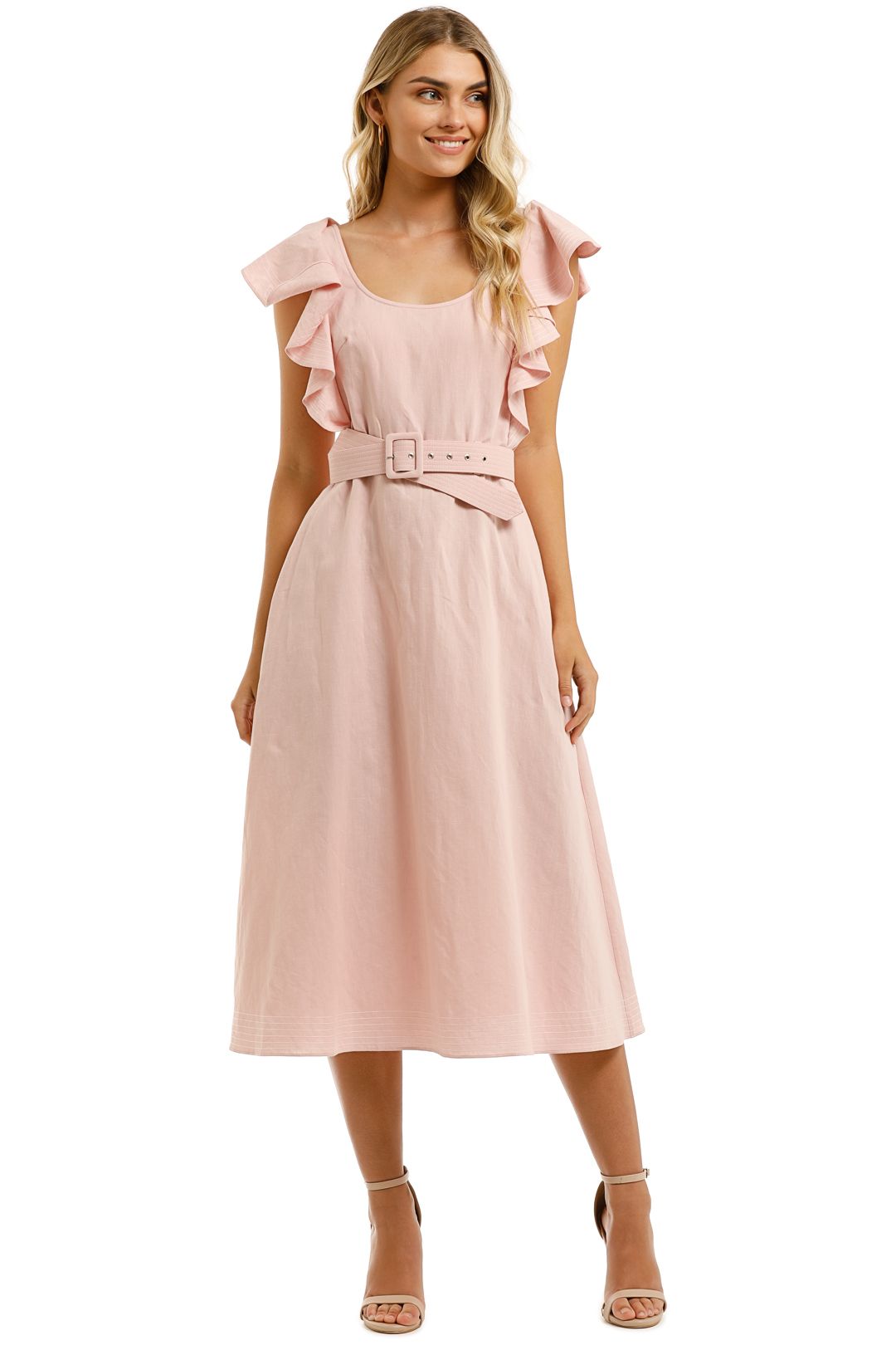 anika midi dress Pink Asymmetrical One-Shoulder Midi Dress for Women – Gimaguas