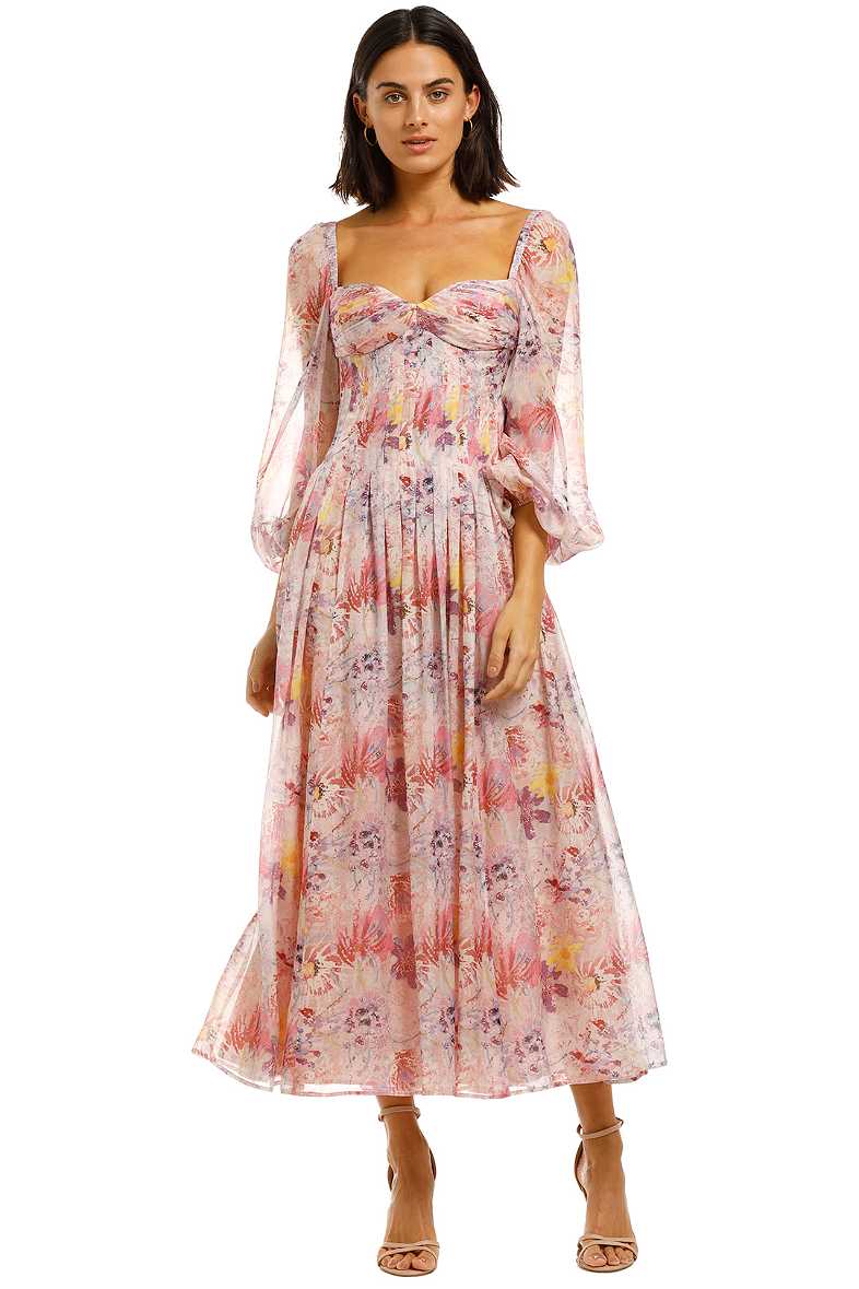 leo lin bloom silk chiffon dress LEO LIN Imogen Silk Blend Maxi Dress