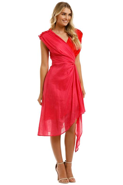 knee length dresses for ladies Drape Linen Dress