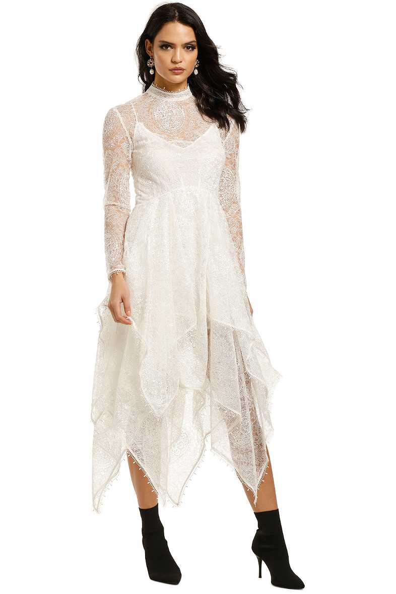 Serenity Lace Handkerchief Dress - White