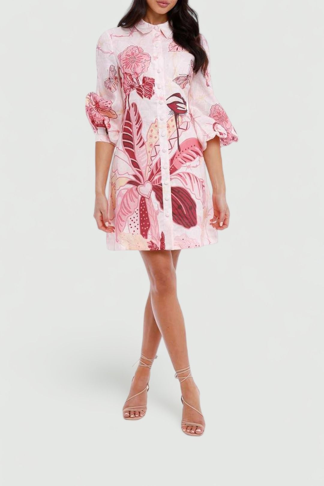 knee length dresses for ladies Leo Lin Odette Midi Dress - Strawberry Pink main image 1