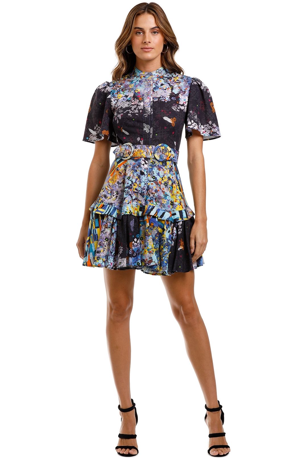 LEO & LIN Flower Garden Short Dress Navy