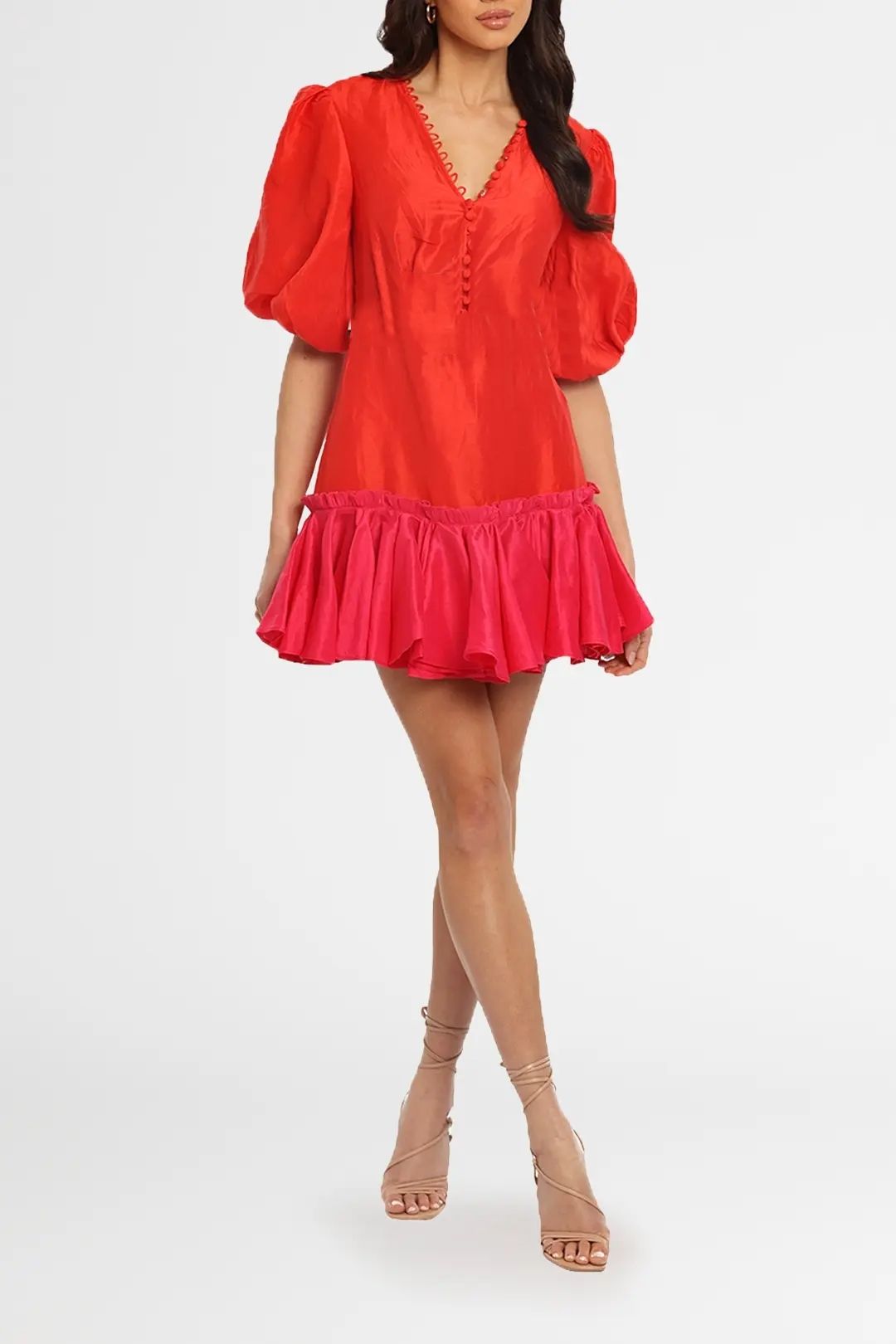 Leo Lin Fuchsia Rose Mini Dress