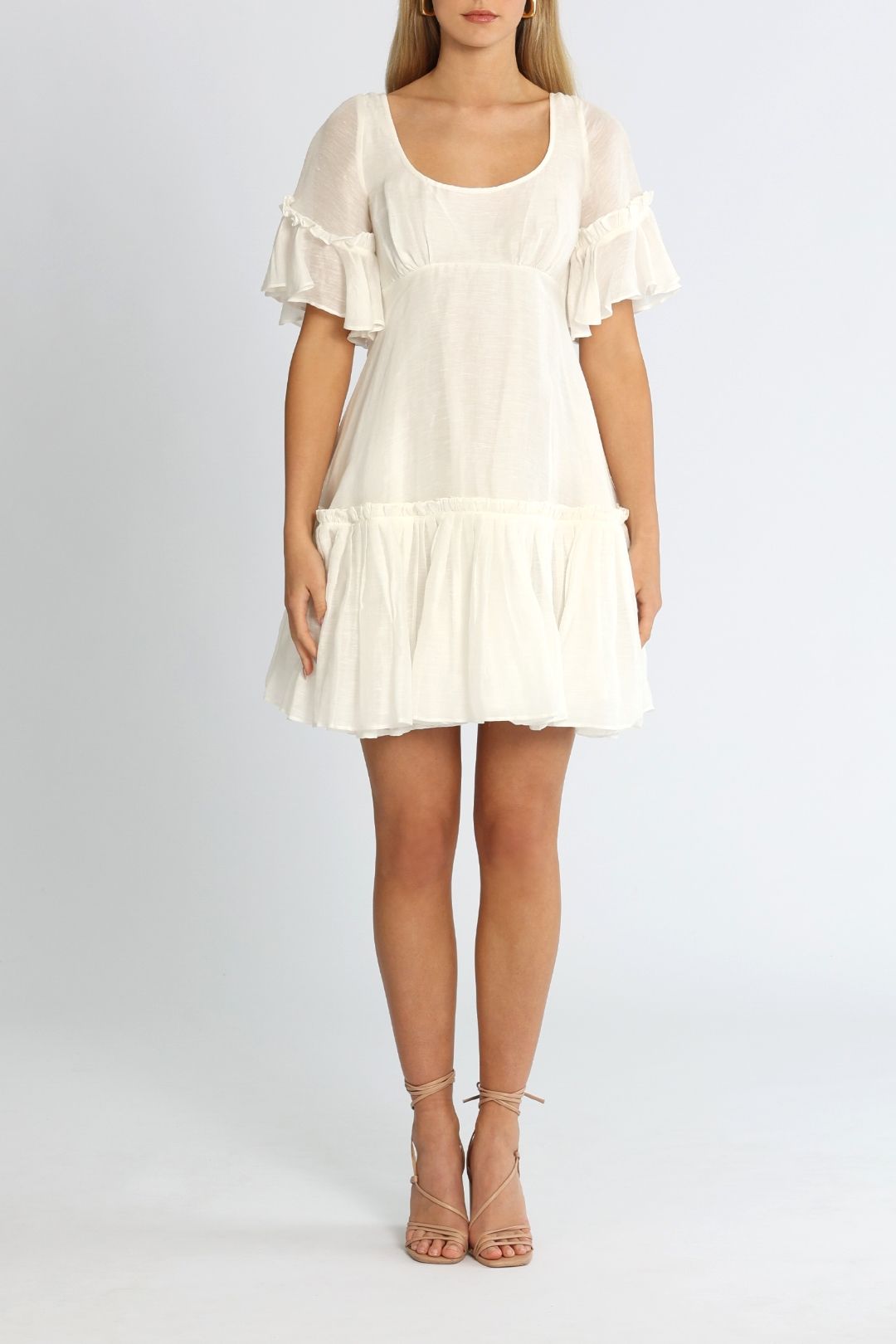 Hire Luminous Mini Dress in White | LEO LIN | GlamCorner