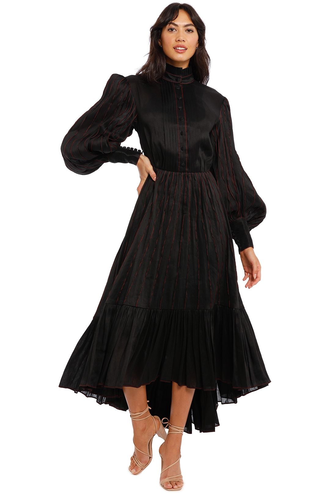 Hire Midnight Silk Linen Dress in Black | LEO LIN | GlamCorner Hire Midnight Silk Linen Dress in Black | LEO LIN | GlamCorner