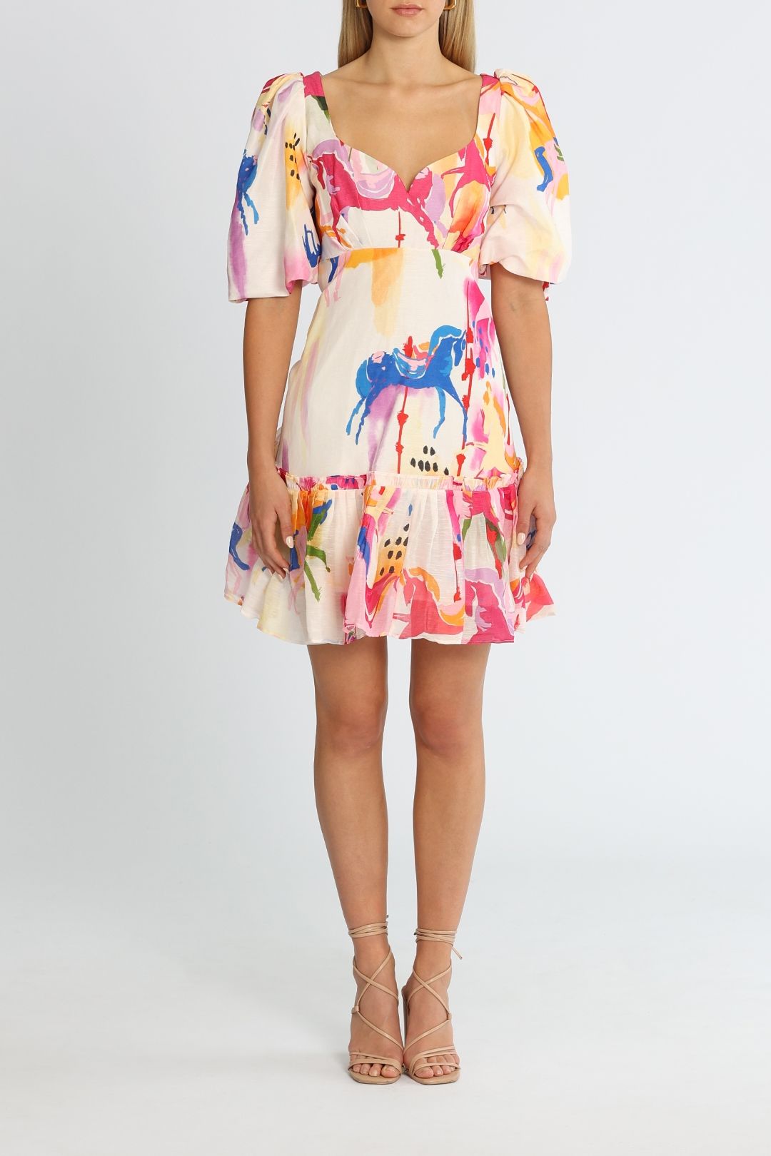 LEO LIN The Carousel Mini Dress Rainbow Carousel