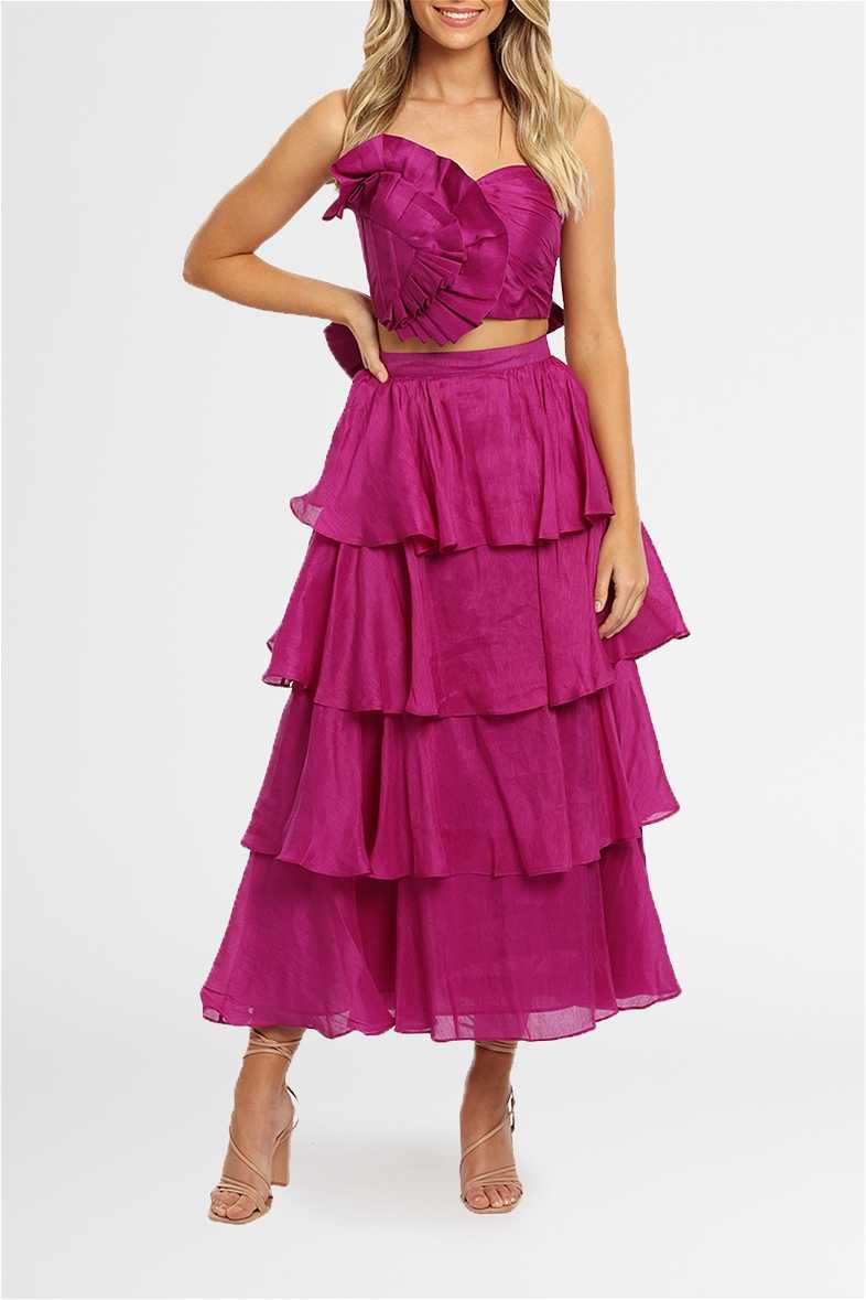 knee length dresses for ladies Leo Lin | Adelina Maxi Dress in Lapis
