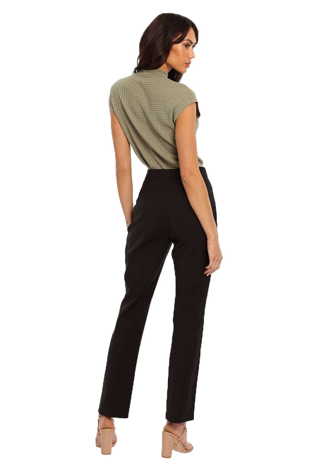 Leo Rib Knit Top in Khaki Saba Green