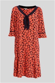 Leona Edmiston - Floral Red Pattern Shift Dress