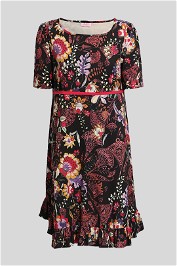 Leona Edmiston - Ruffle Floral Midi Shift Dress